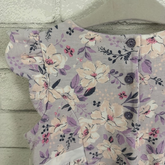 HAUTE HIPPIE Toddler Girls Lilac Floral Scalloped Dress - Picture 4 of 8